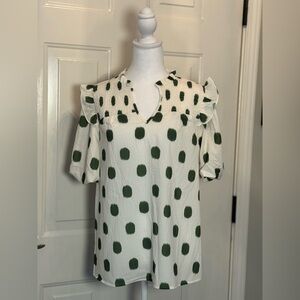Green Polka Dot Blouse